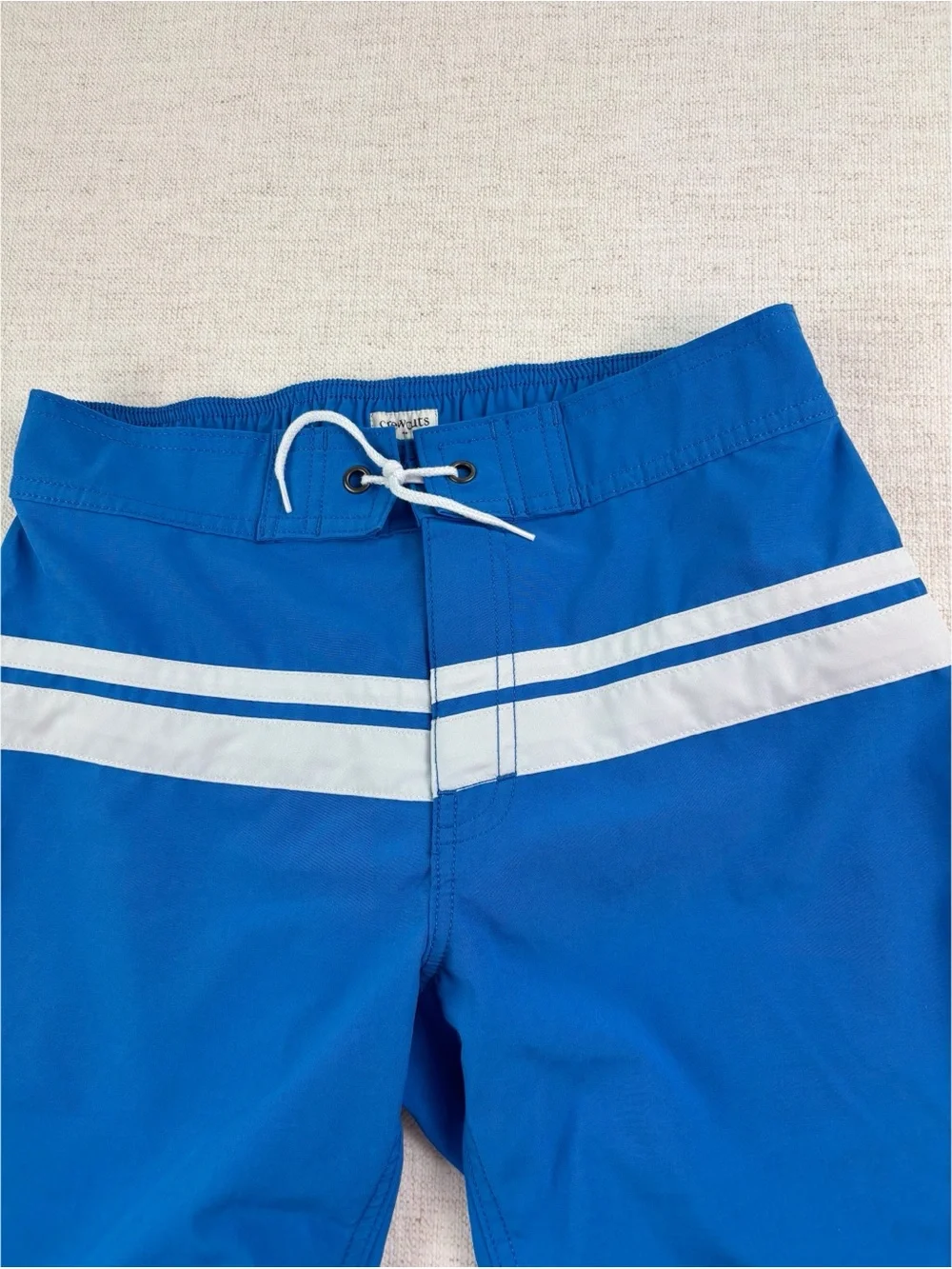 Crewcuts Boys' size‎ 12 striped swim Trunks blue and white